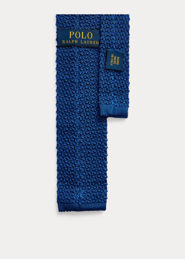 Corbatas Polo Ralph Lauren Hombre Azul Rey Azules - Knit Silk - OLKFQ9061